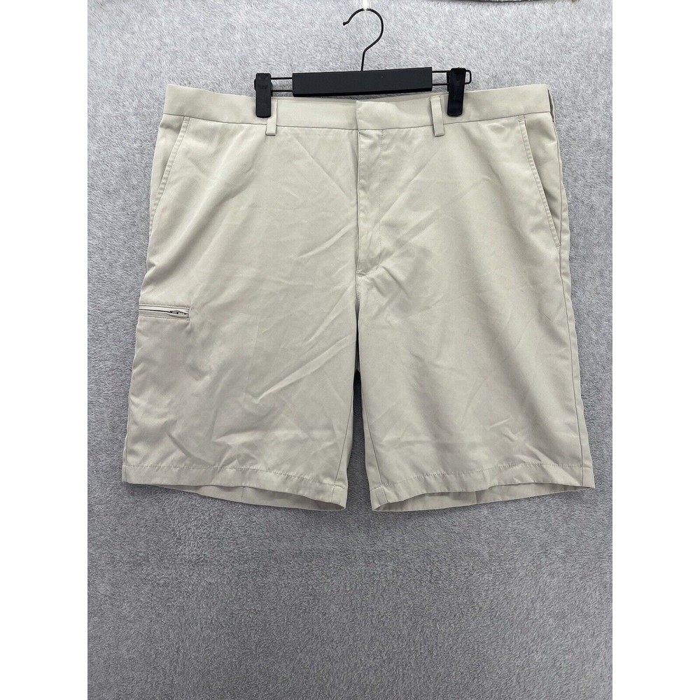 Grand Slam Men's Golf Shorts Solid Beige Size 40 Zip Pockets